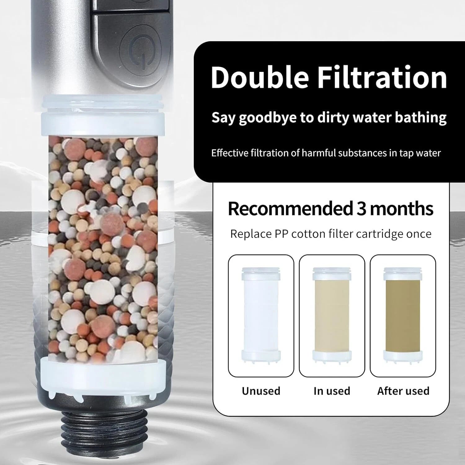 High Pressure Shower Head 4 Settings Handheld Shower Heads Spray With 5 FT Hose