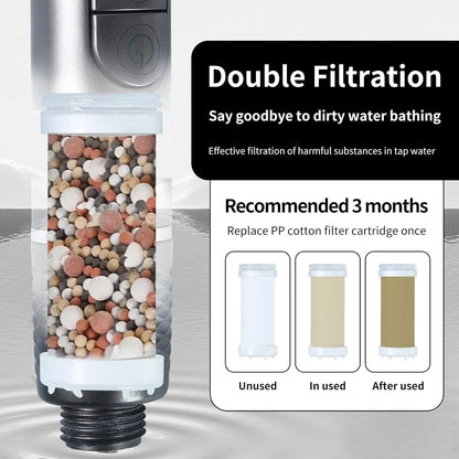 High Pressure Shower Head 4 Settings Handheld Shower Heads Spray With 5 FT Hose