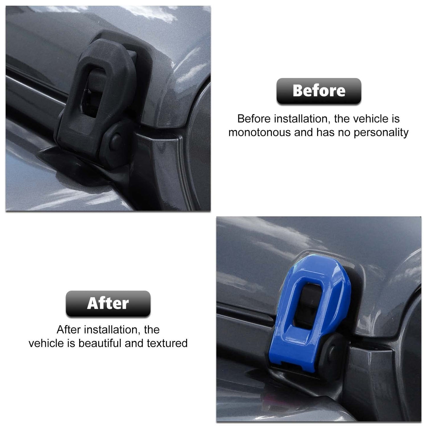 Hood Latch Lock Catch Brackets Cover for 2018+Jeep Wrangler JL JLU Gladiator JT