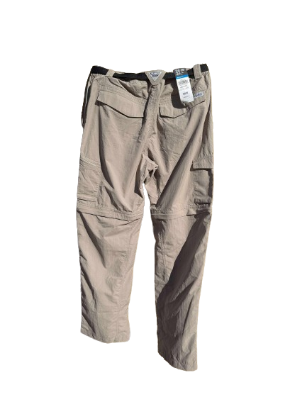 Columbia Silver Ridge Cargo Convertible Pants Mens 36x32 Black Belted Omni Shade