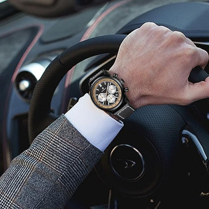 AKNIGHT Watch for Men Chronograph Analog Quartz Wristwatches Black