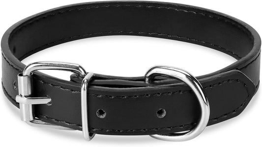 Black Leather Dog Collar for Medium Dog  .75'' Wide x 16" Long