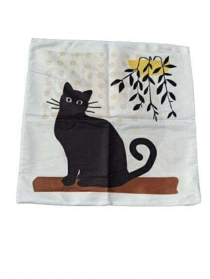 Throw Pillow Cover Shell Black Cat  18x18
