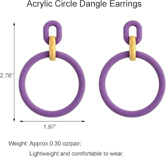 RUOFFETA Acrylic Rectangle Earrings, Fashion Acrylic