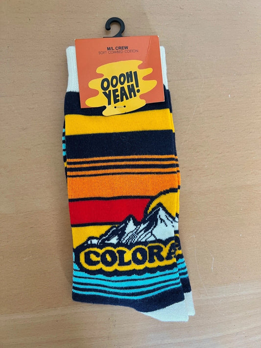Oooh Yeah! Unisex Adult Size M/L Colorado Novelty Crew Socks 1 Pair