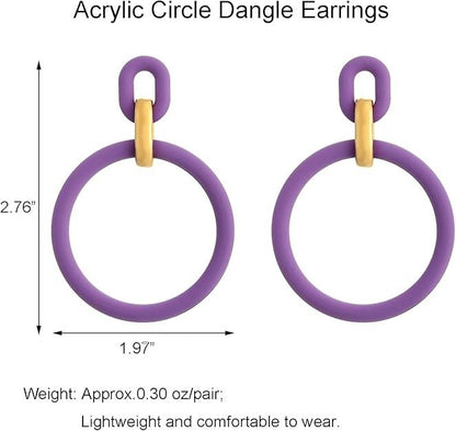 RUOFFETA Acrylic Rectangle Earrings, Fashion Acrylic