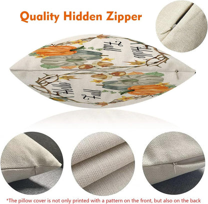 2 pack Fall Autumn Couch Throw Pillow Covers,  18x18, Thanksgiving, Seasonal