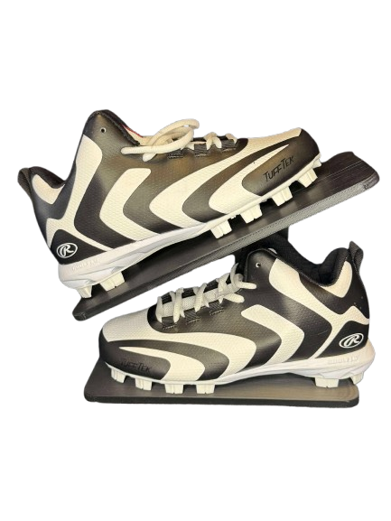 Rawlings Youth Rookie Mid Baseball Cleats 179261 Black White Youth Size 4