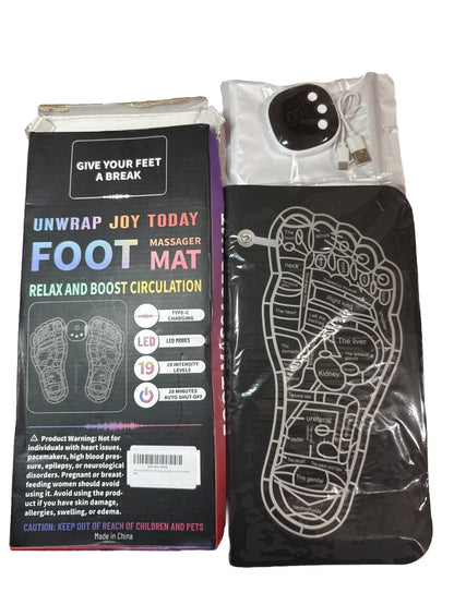 NewFoot Massager Mat Relax Boost Circulation 19 Levels Electric Stimulation