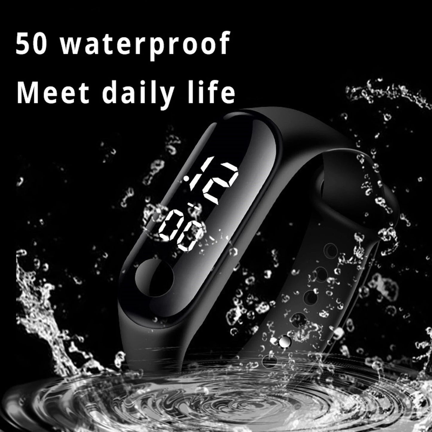 Fashion Digital LED Sports Watch Unisex Silicone Band Wrist Watches Men Women