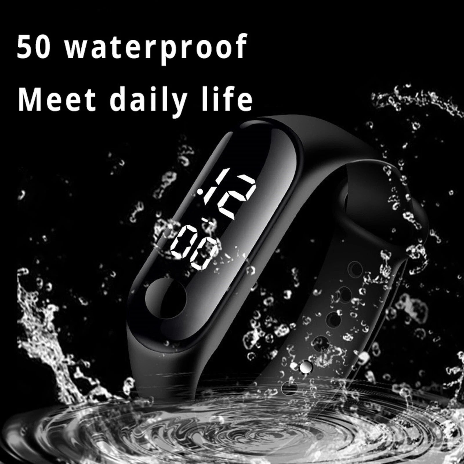 Fashion Digital LED Sports Watch Unisex Silicone Band Wrist Watches Men Women
