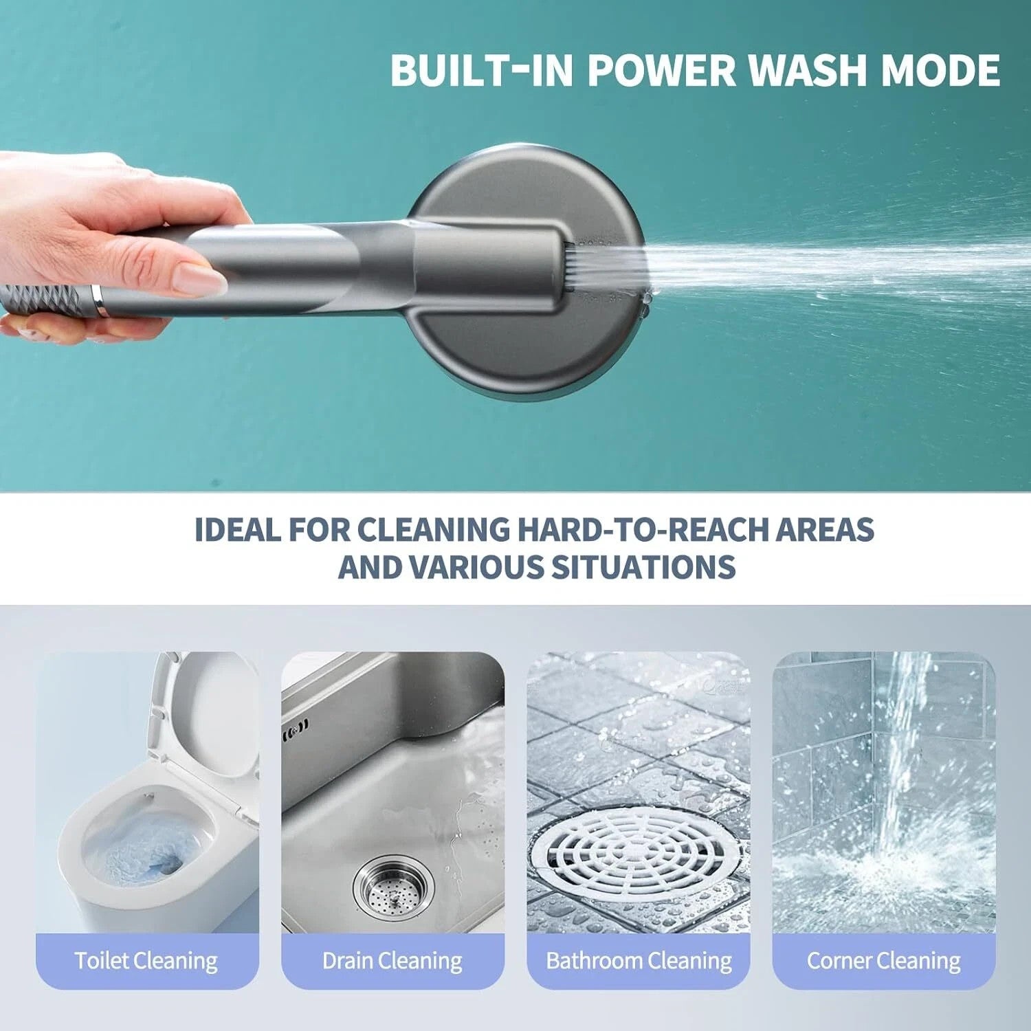 High Pressure Shower Head 4 Settings Handheld Shower Heads Spray With 5 FT Hose