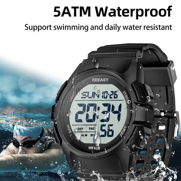 Beeasy AW03 Men's Waterproof Sports Digital Watch with Stopwatch Countdown