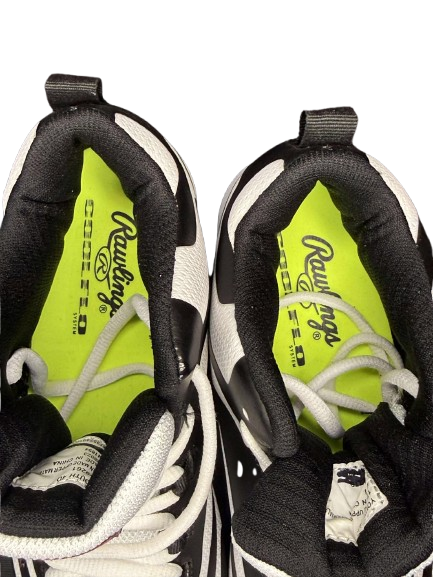 Rawlings Youth Rookie Mid Baseball Cleats 179261 Black White Youth Size 4