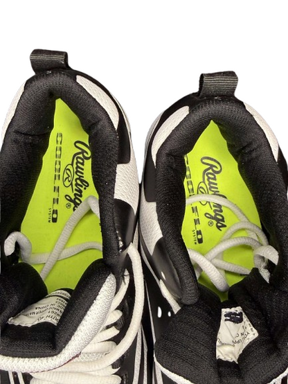 Rawlings Youth Rookie Mid Baseball Cleats 179261 Black White Youth Size 4