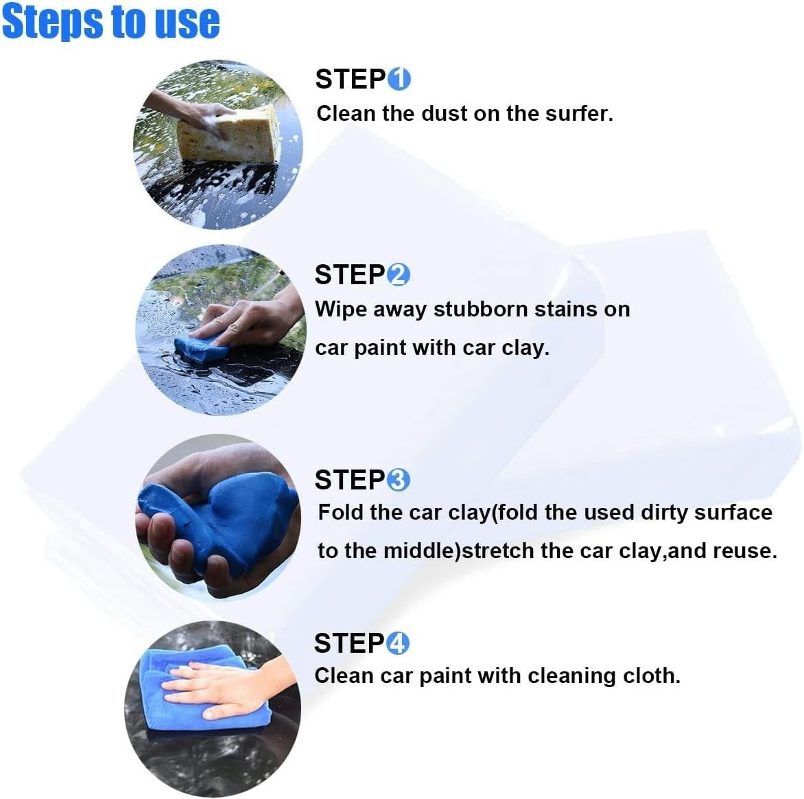 Car Clay Bar, Detailing Clay Bar 2PCS 100g Auto Magic Clay Bar Blue