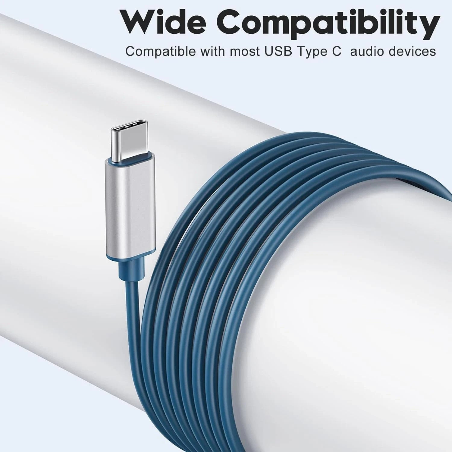 Benewy USB C Headphones with built-in microphone,  ME542, Blue, Wired