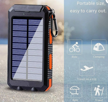 Solar Power Bank Charger Portable Charger, Inputs USB & Type-C, 38800 mAh, 5V