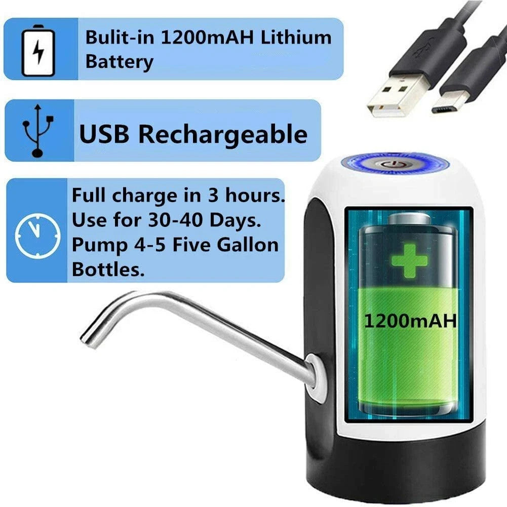 Automatic Universal Electric Water Dispenser Pump 5 Gallon USB Bottle Switch