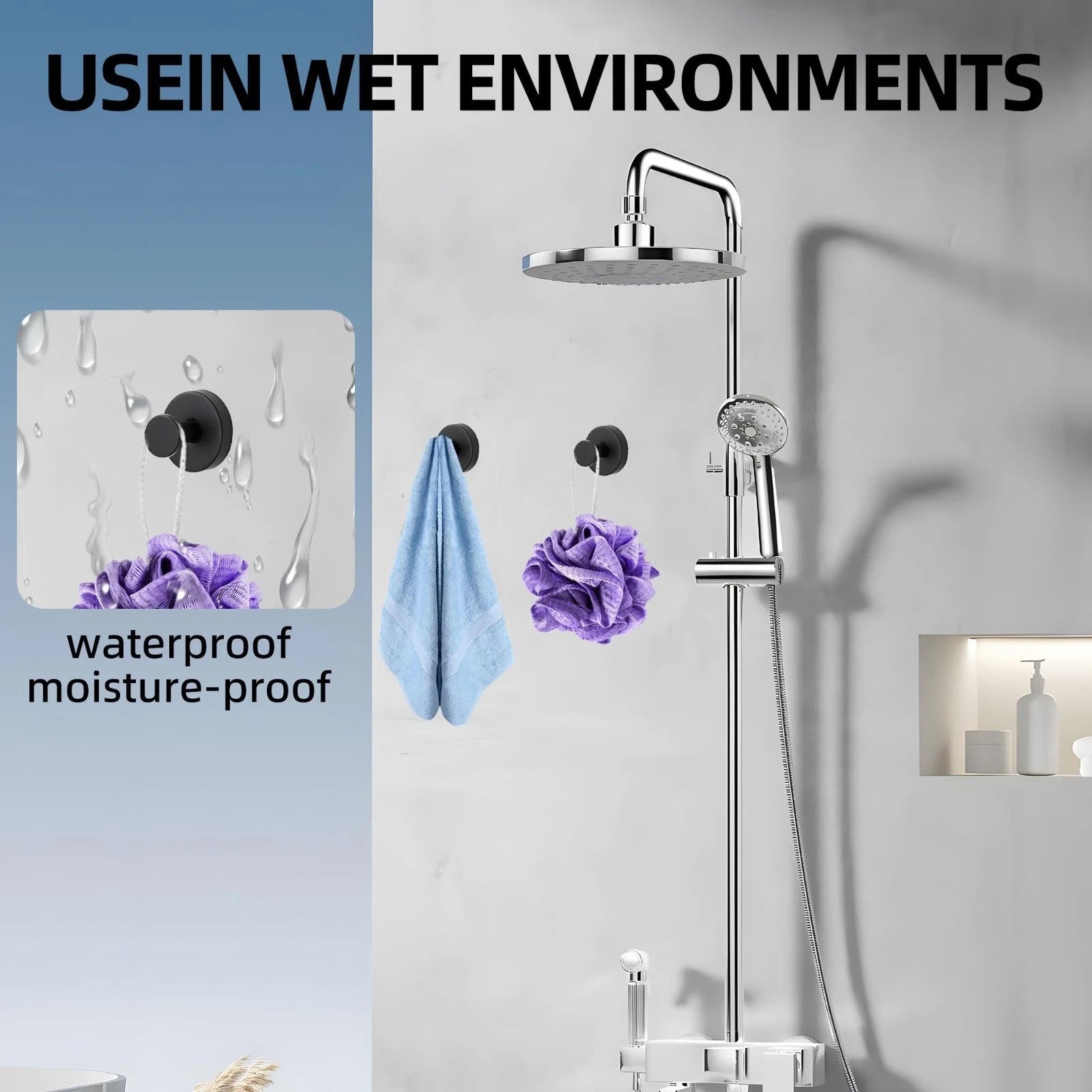 2PC Universal Suction Cup Hooks for hanging items