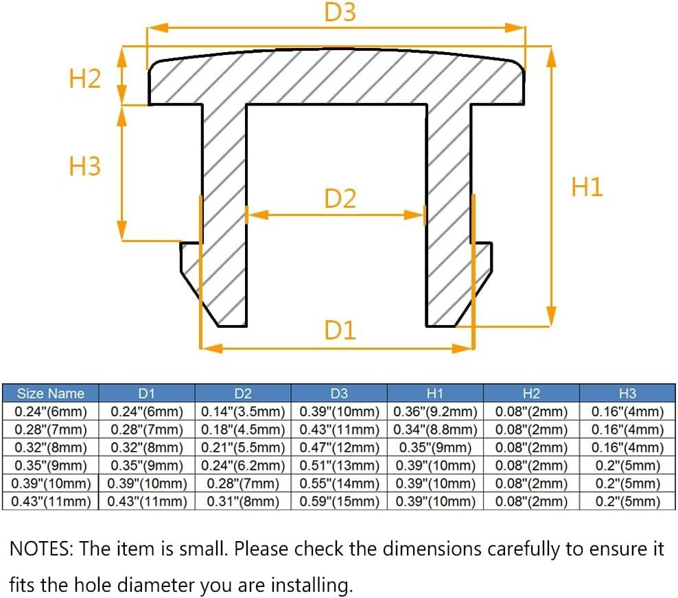 Alamic 0.32" (8mm) Silicone Hole Plugs – 20 Pack