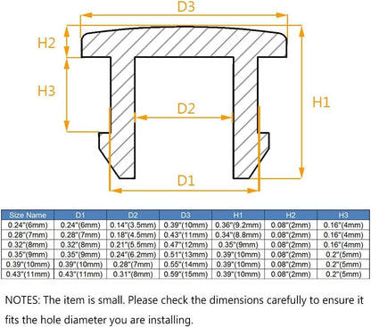 Alamic 0.32" (8mm) Silicone Hole Plugs – 20 Pack