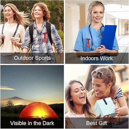 Nurses Watch Pin Round Red Dial Easy to Read in Red Silicone Case Brand New