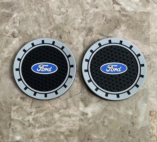New 2 pcs Coasters for Ford  car cup holder coasters silicone non slip 2.75"