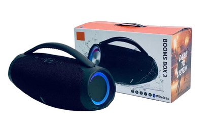 Booms Box Portable Bluetooth Speaker with Side LED Light Effects