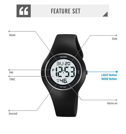 Unisex SKMEI 2026 Digital Watch Black