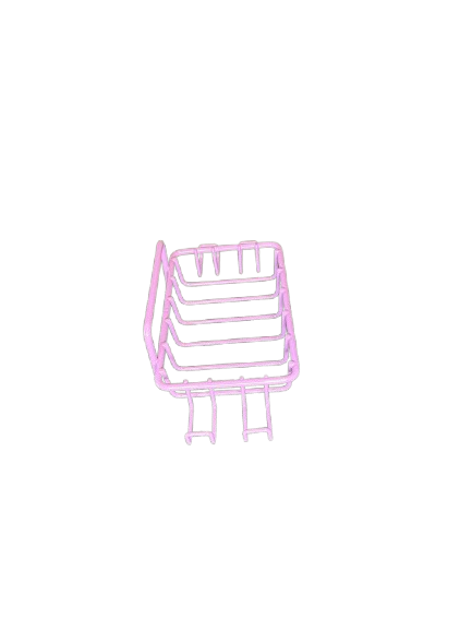 New Purple Metal Soap Bar Holder/Dish with 4 Adhesive Hooks for Bathroom