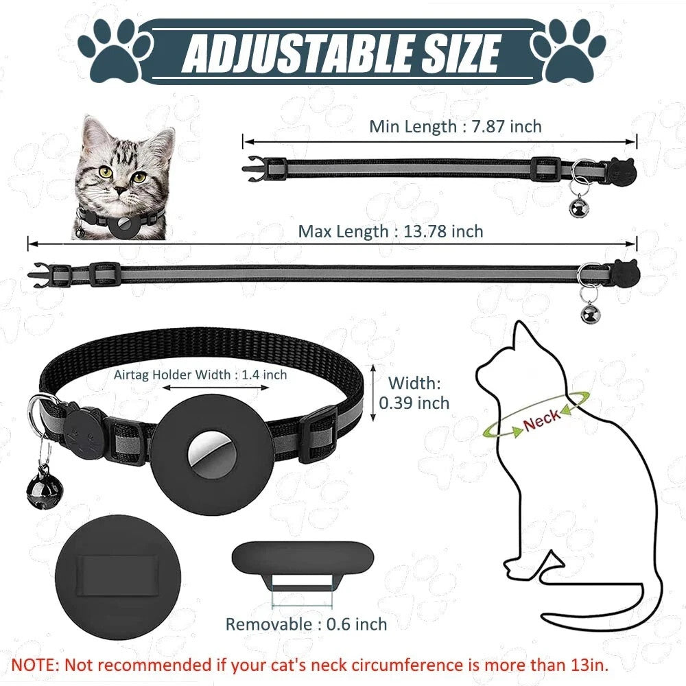 Cat collar for Airtag, Pet Bluetooth Locator Tracker Tracking Anti-Lost Device