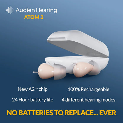Audien Atom 2 over-the-counter (OTC) in-the-ear Rechargeable Hearing Aids