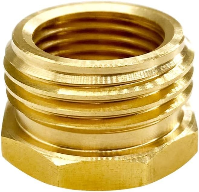3/4” GHT Male x 1/2” NPT Female Connector, Brass Garden Hose Fitting, Adapter