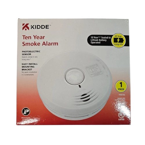 Kidde Ten Year Smoke Alarm P3010L Sealed-In Lithium Battery Photoelectric Sensor