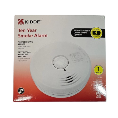 Kidde Ten Year Smoke Alarm P3010L Sealed-In Lithium Battery Photoelectric Sensor