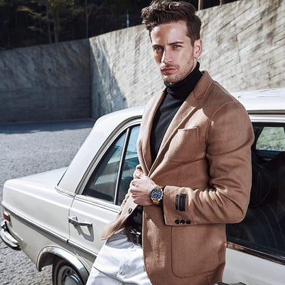 AKNIGHT Leather Watch for Men  Analog Chronograph Waterproof Silver & Blue