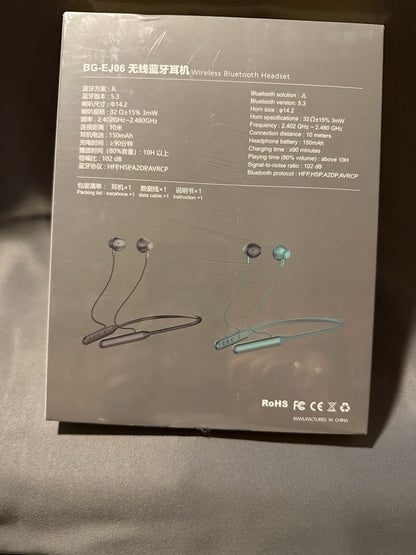 BG-EJ06 Wireless Bluetooth Headset – with Noise Isolation, Built-in Mic (GREEN)