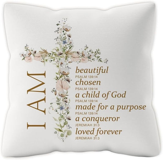 Inspiration Christian Throw Pillow Covers 18x18 Scripture Bible Verse Decor