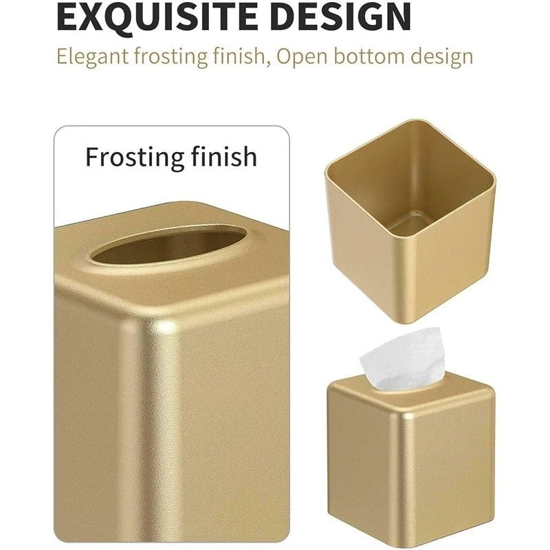 New Lightweight Aluminum Tissue Box Cover Elegant Home Decor Easy Refill Design