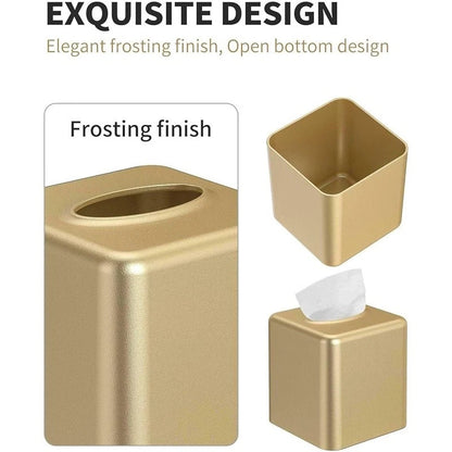 New Lightweight Aluminum Tissue Box Cover Elegant Home Decor Easy Refill Design