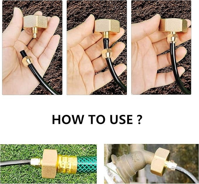 3 Pack Garden Hose Adapter Solid Brass Standard 3/4" Female Thread To 1/4" Tube