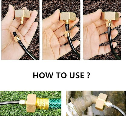 3 Pack Garden Hose Adapter Solid Brass Standard 3/4" Female Thread To 1/4" Tube