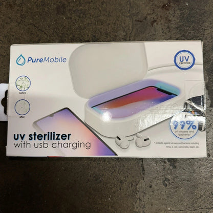 NEW Vivitar PureMobile UV Sterilizer USB Charging Sanitizer VPUR1014-WHT-ORG-STK