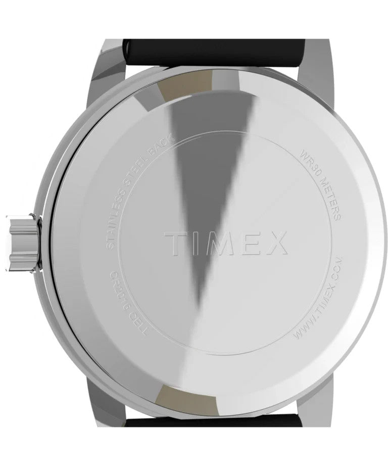 New Timex T2H331 Women's Classic Design Black Leather Watch, Indiglo, Date, 25mm