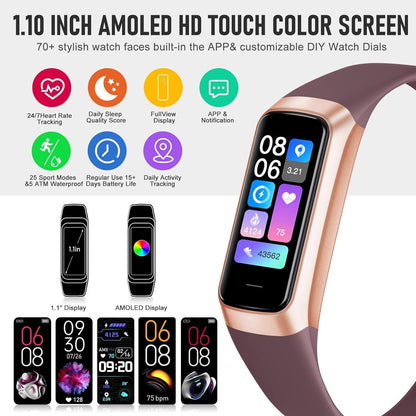 New Health Smartwatch, 1.1 Inch, AMOLED, HD Screen, 25 Kinds Sports Monitoring