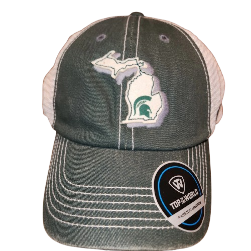 NEW Top Of The World Hat Michigan State Spartans MSU Snapback Mesh Truckers Cap