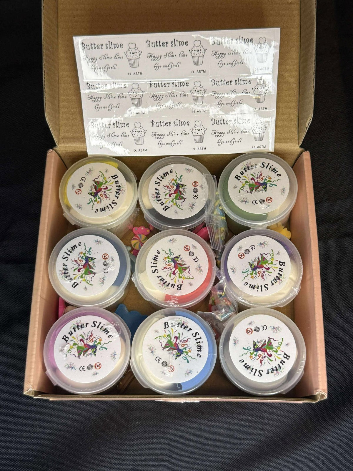 Butter Slime Kit Two-Toned 9 Packed for Kids Party Favors Toys