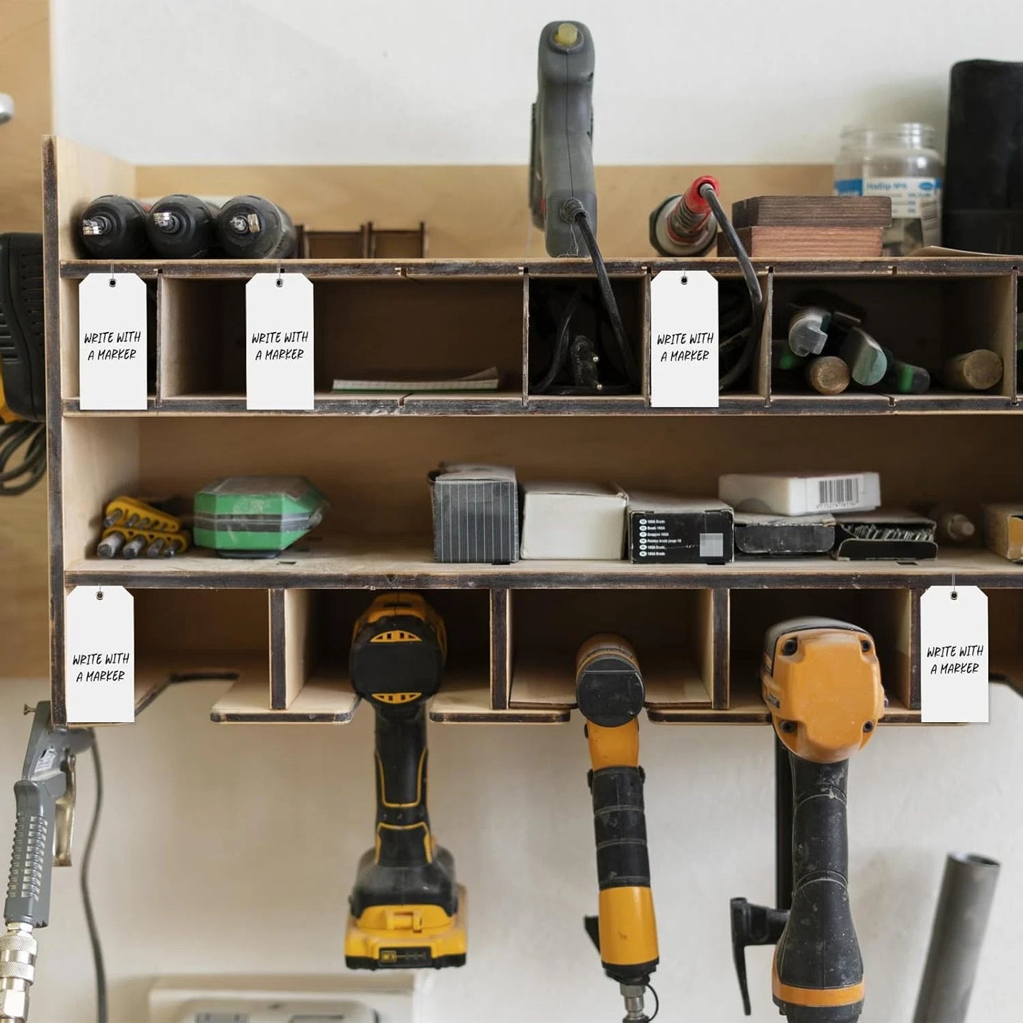 90 Pieces 3X6 Inch Large White Plastic Shipping Tags with String Heavy Duty