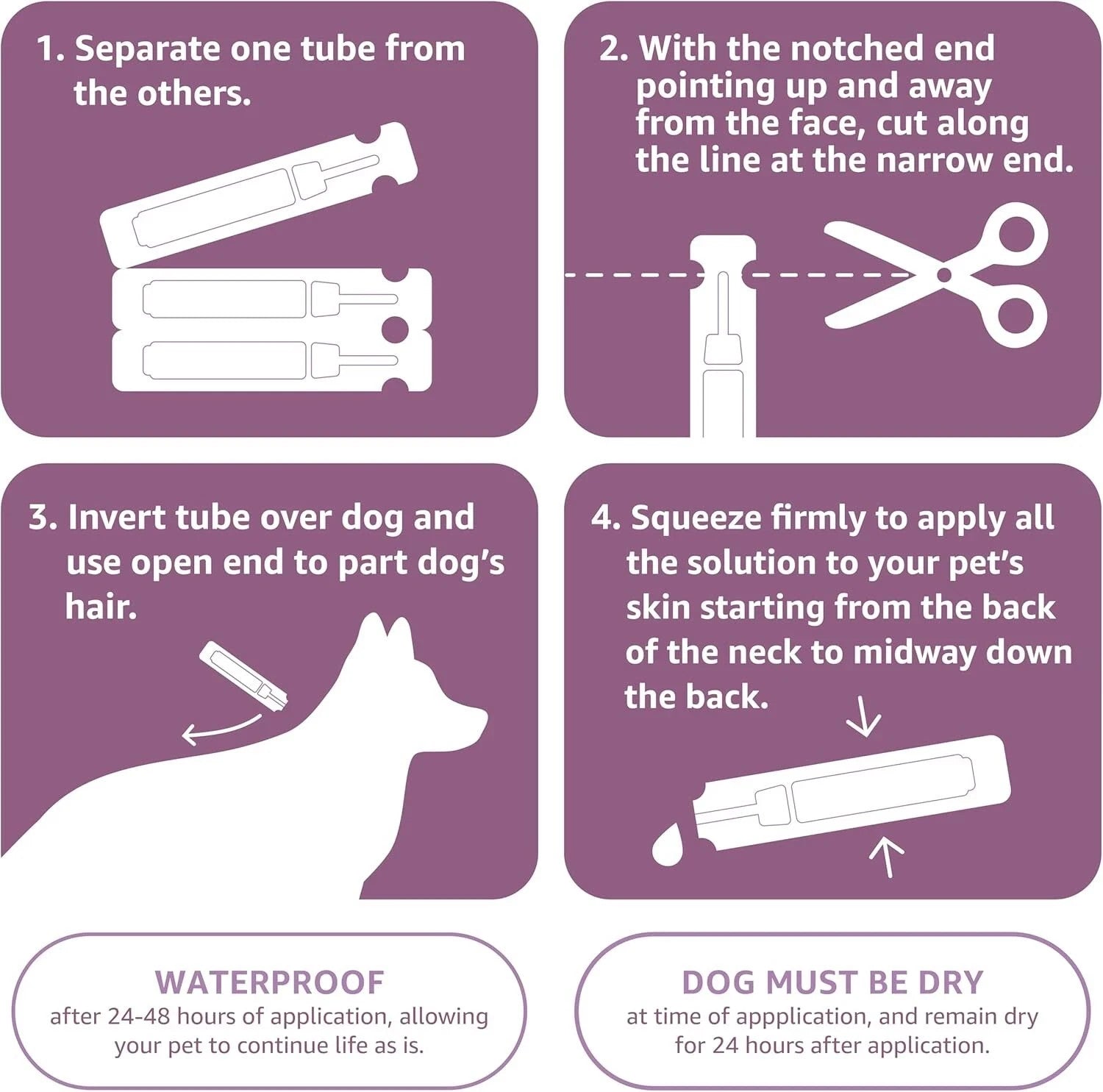 Amazon Basics Flea and Tick Topical Treatment for Large Dogs 45-88lbs - 2 Pack